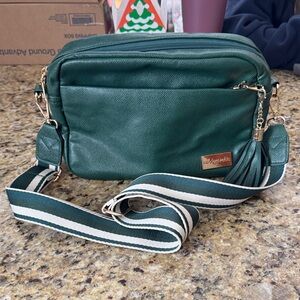 Chic Green Crossbody Bag with Tassel by Unknown Brand
